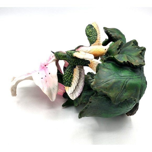 Hummingbird Votive Candle Holder Floral Marked DWK 2010 on back 6 Inches Tall - Picture 5 of 14